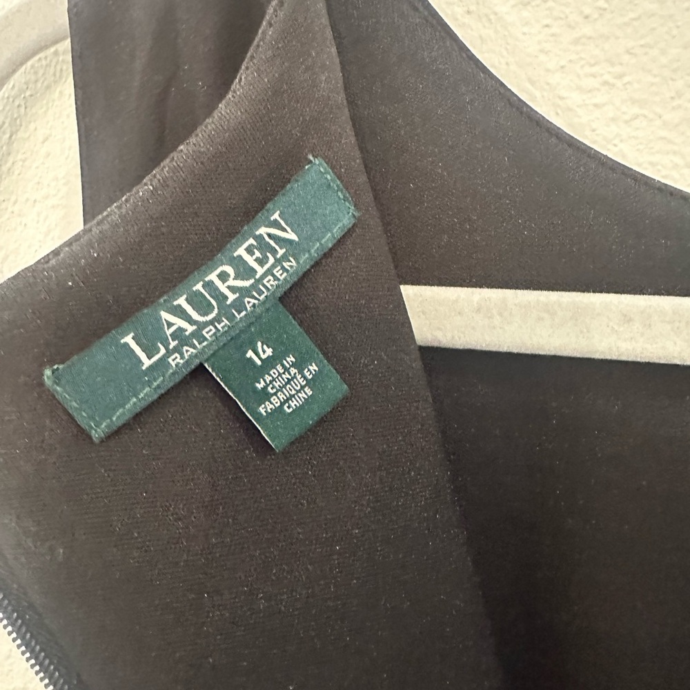 Ralph Lauren Black Sleeveless Midi Dress with Decorative Buckle - Picture 2 of 2